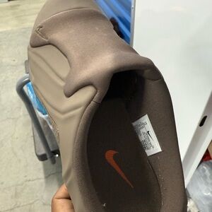 Nike Brown Canvas Shoes with Orange Swoosh